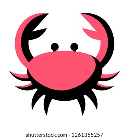Vector Cartoon Crab Icon Isolated On White Background