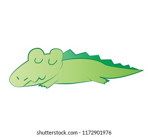 Vector cartoon crocodile  Isolated On White Background