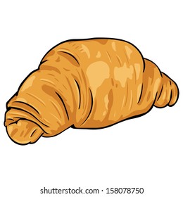 vector cartoon croissant from flaky pastry