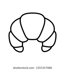 Vector Cartoon Croissant Icon Isolated On White Background