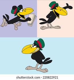 Vector cartoon crows
