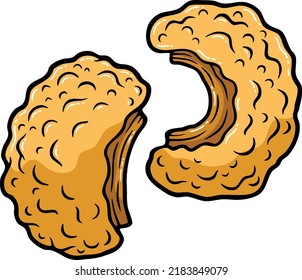 Vector Cartoon Crunchy Fried Pork Rinds