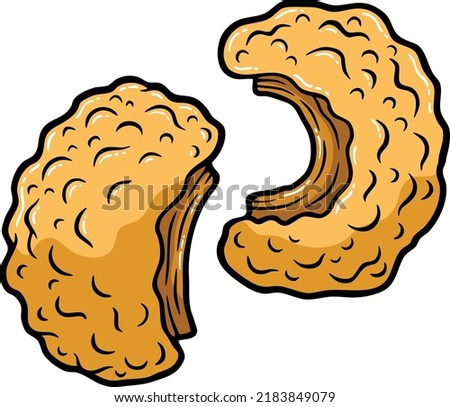 Vector Cartoon Crunchy Fried Pork Rinds