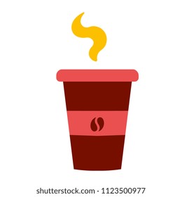 Vector Cartoon Cup Of Coffee Isolated On White Background