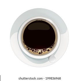 Vector Cartoon Cup of Coffee Top View