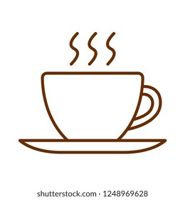 Vector Cartoon Cup Icon Isolated On White Background