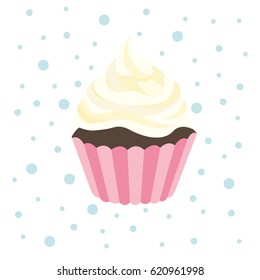 Vector cartoon cupcake