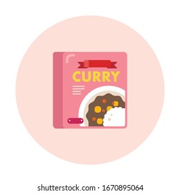 vector cartoon curry sauce mix / nutritional balance, healthy diet concept / flat, isolated, sign and icon template  