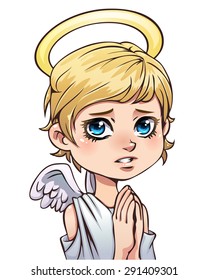 Vector cartoon cute angel character