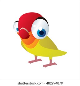 vector cartoon cute animals. Funny Lovebird