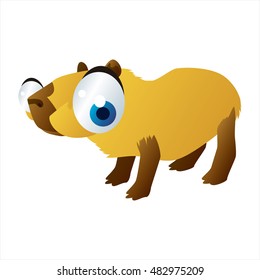 vector cartoon cute animals. Funny Capybara