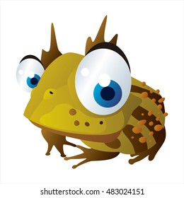 vector cartoon cute animals. Funny Horned Toad