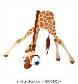 vector cartoon cute animals. Funny Giraffe