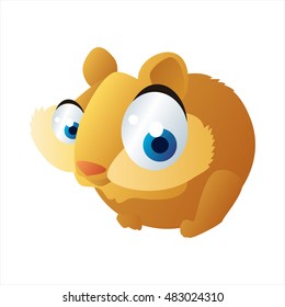 vector cartoon cute animals. Funny Hamster