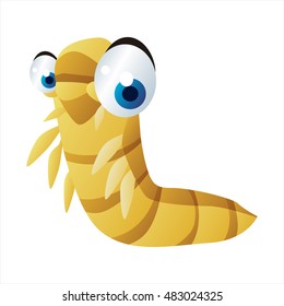 vector cartoon cute animals. Funny Mealworm