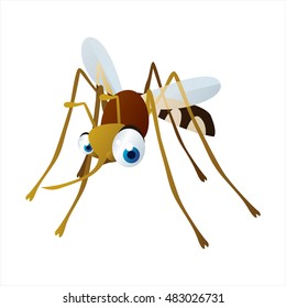 vector cartoon cute animals. Funny insects. Mosquito