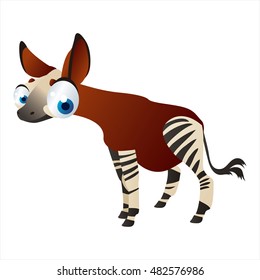 vector cartoon cute animals. Okapi