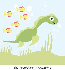 vector cartoon of cute animals underwater