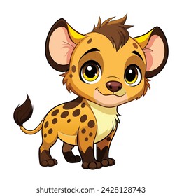 Vector of Cartoon cute baby Hyena on white