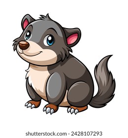 Vector of Cartoon cute baby Mole  on white.