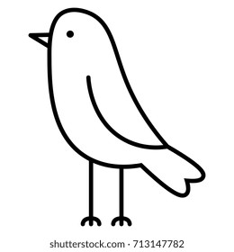 Vector Cartoon Cute Bird Isolated On White Background