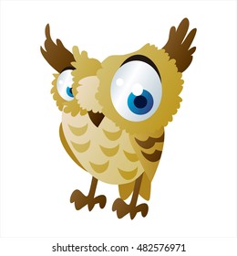 vector cartoon cute birds. Owl