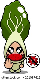 Vektorcartoon süße Bok Choke Gemüsespezialitäten mit Maske
