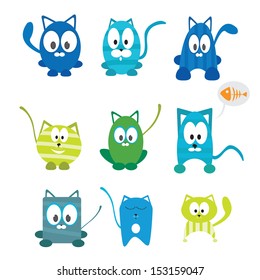 vector cartoon cute cats