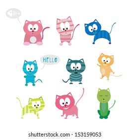 vector cartoon cute cats