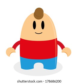 Vector Cartoon Cute Character Isolated On White Background