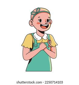 Vector Cartoon Cute Character World Cancer Day