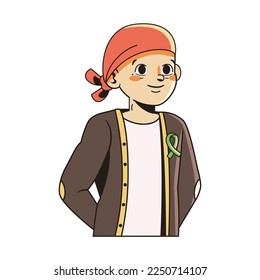 Caricatura vectorial Personaje lindo Día Mundial del Cáncer