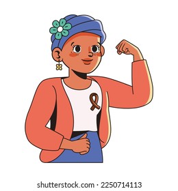 Vector Cartoon Cute Character World Cancer Day