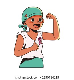 Vector Cartoon Cute Character World Cancer Day
