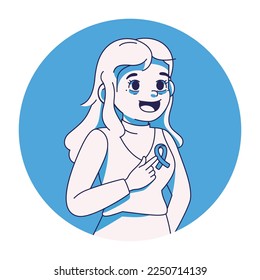 Vector Cartoon Cute Character World Cancer Day