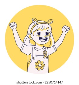 Vector Cartoon Cute Character World Cancer Day