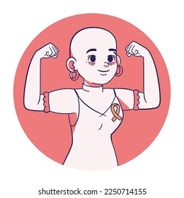 Vector Cartoon Cute Character World Cancer Day