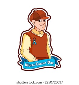 Vector Cartoon Cute Character World Cancer Day