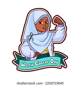 Vector Cartoon Cute Character World Cancer Day