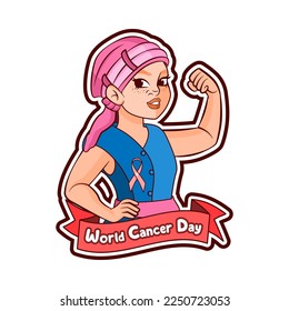 Vector Cartoon Cute Character World Cancer Day