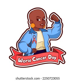Vector Cartoon Cute Character World Cancer Day