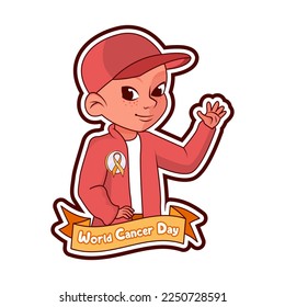 Vector Cartoon Cute Character World Cancer Day