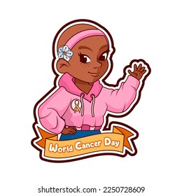 Vector Cartoon Cute Character World Cancer Day