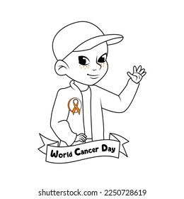 Vector Cartoon Cute Character World Cancer Day