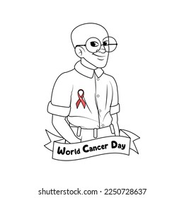 Vector Cartoon Cute Character World Cancer Day