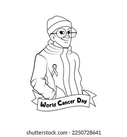 Vector Cartoon Cute Character World Cancer Day