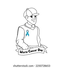 Vector Cartoon Cute Character World Cancer Day
