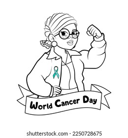 Vector Cartoon Cute Character World Cancer Day