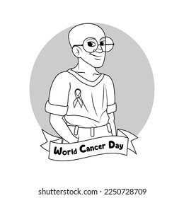 Vector Cartoon Cute Character World Cancer Day