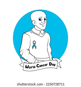 Vector Cartoon Cute Character World Cancer Day